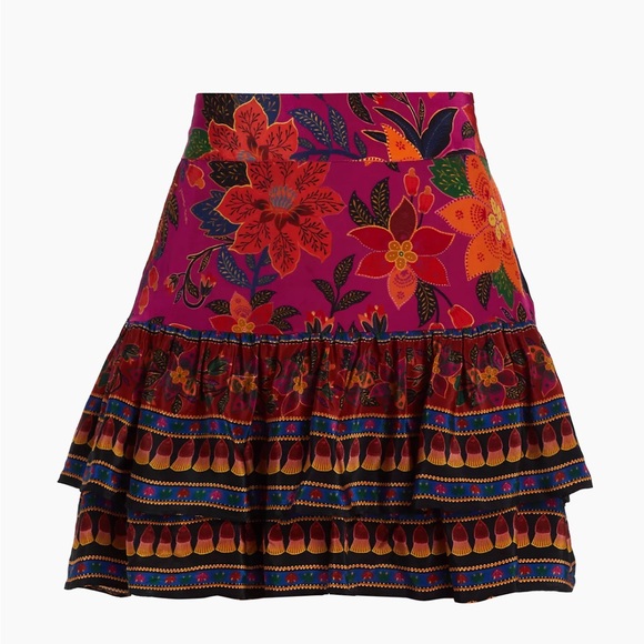 NWOT Farm Rio Tropical Tapestry Ruffled Miniskirt Size XS $158 - Picture 3 of 11